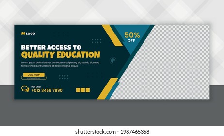 School admission timeline web banner or social banner Cover Template
