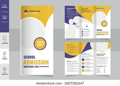 school admission Trifold Brochure  admission Trifold Brochure design