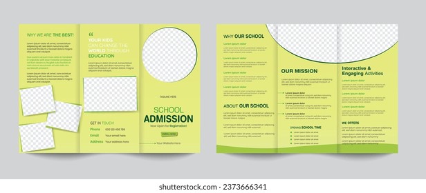 School admission trifold brochure template