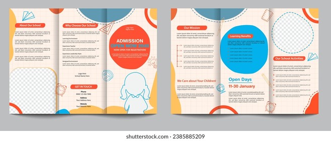 School admission trifold brochure template