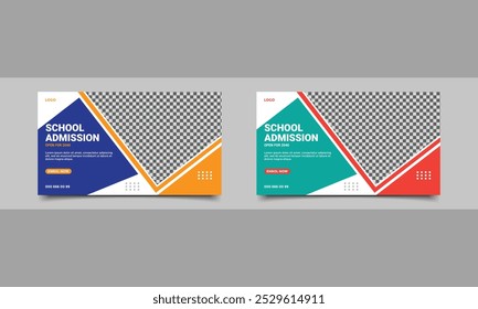 Diseño de Anuncio de Web de admisión escolar.