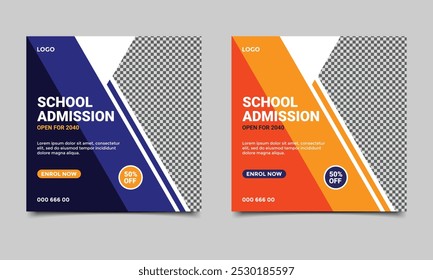 School admission web banner design.