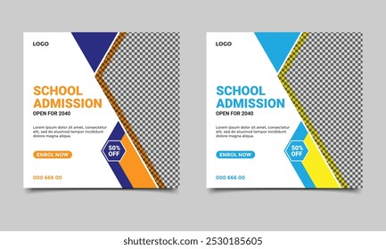 Webbanner-Design für den Schulbesuch.