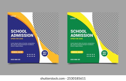 School admission web banner design.