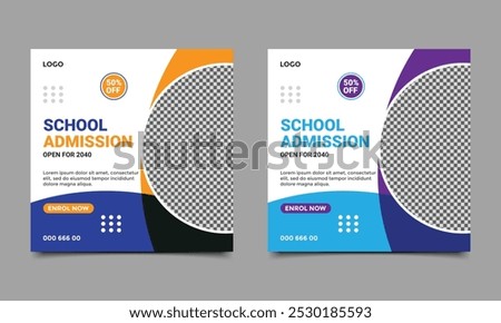 School admission web banner design.