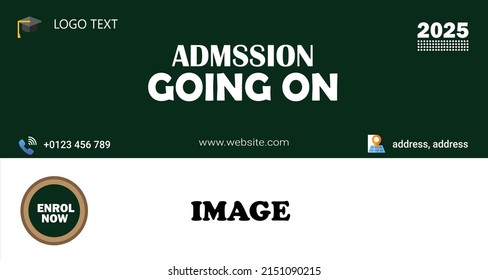 School Admission Web Banner or Admission Post Banner Template, Web Banner Template, Vector Illustration