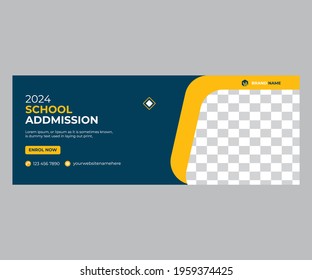 School admission web banner or social banner template design