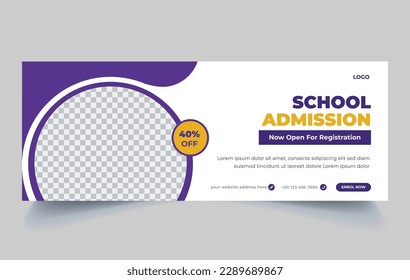 School admission web banner or social banner template design