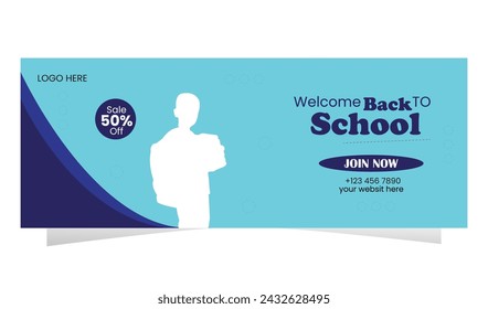 School admission web banner or social banner template