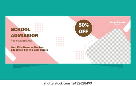 School admission web banner or social banner template