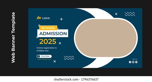 Diseño de plantillas de banners web de admisión de escuela