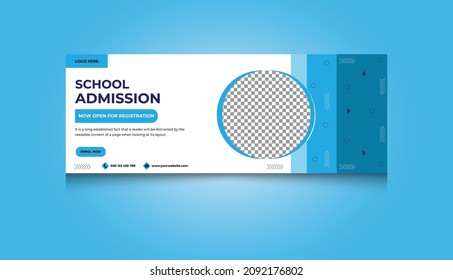 School Admission Web Banner Template, Social Media Cover Design Template.