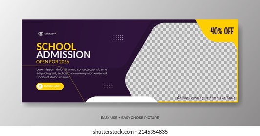 School admission web banner template