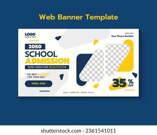 School admission web banner template design