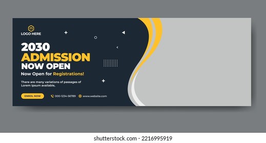 School admission web cover and banner template