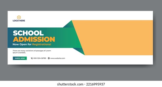 School admission web cover and banner template