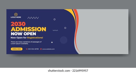 School admission web cover and banner template