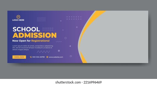 School admission web cover and banner template