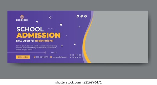 School admission web cover and banner template