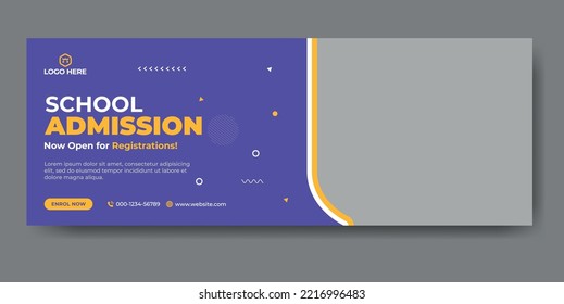 School admission web cover and banner template