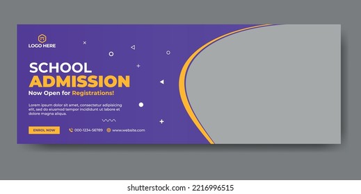 School admission web cover and banner template