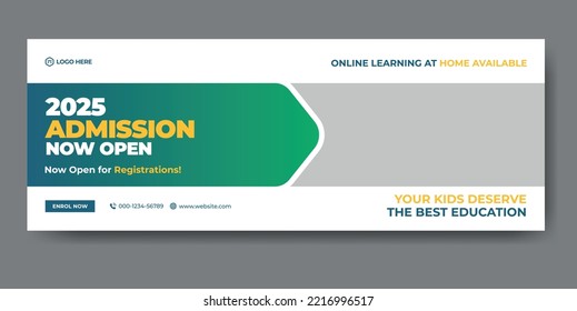 School admission web cover and banner template