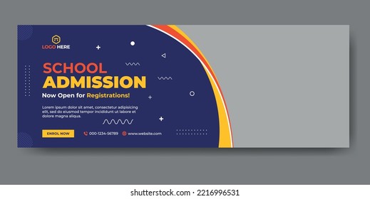 School admission web cover and banner template