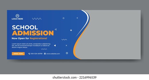 School admission web cover and banner template