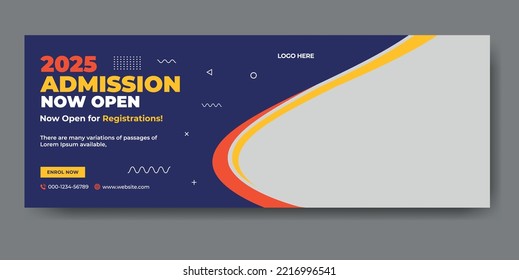 School admission web cover and banner template