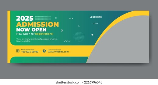 School admission web cover and banner template