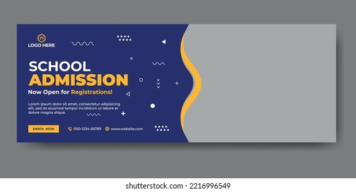 School admission web cover and banner template