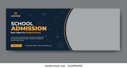 School admission web cover and banner template
