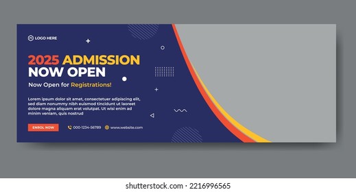 School admission web cover and banner template