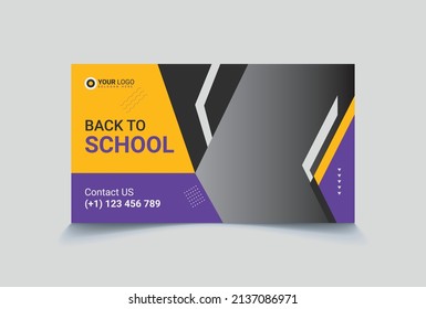 School admission youtube thumbnail template design, vector