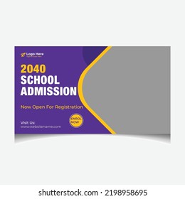 School admission YouTube thumbnail and web banner design