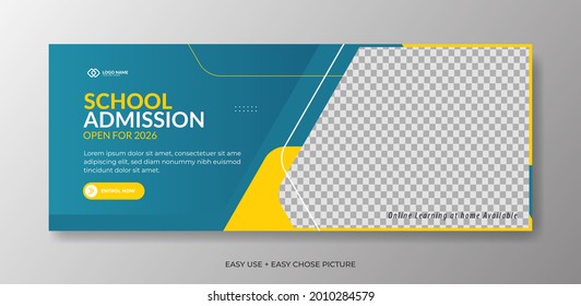 Plantilla de banner web de admisión a escuelas