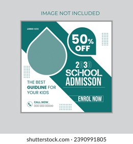 School Admisson Socail Media Post Design Template