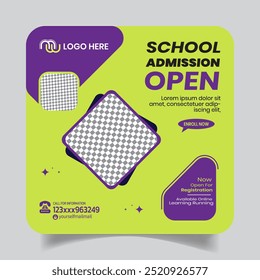  School Advertisement Social Media Post Design Layout