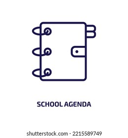 school agenda icon from education collection. Thin linear school agenda, education, memo outline icon isolated on white background. Line vector school agenda sign, symbol for web and mobile