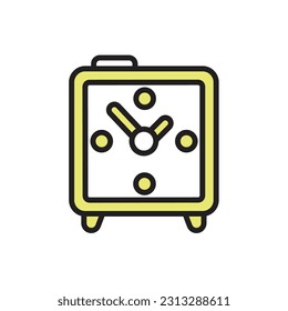 School Alarm Clock Icon Vector Illustration
