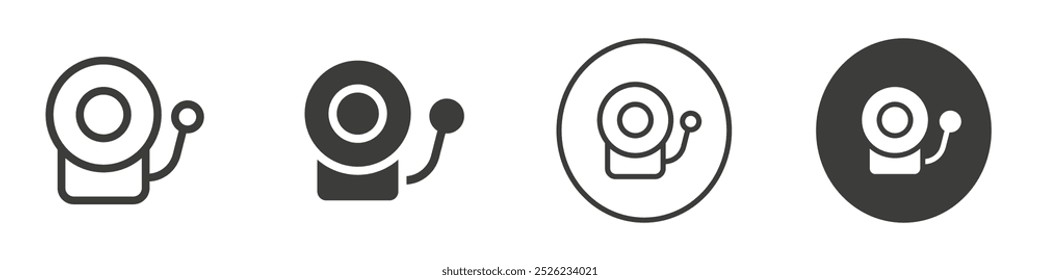 School alarm icon Simple outline vector logo