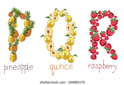 school alphabet letters  P, Q, R