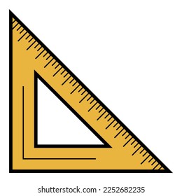 School angle ruler icon. Outline school angle ruler vector icon color flat isolated on white