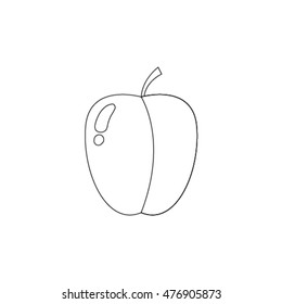 School apple outline icon vector illustrator