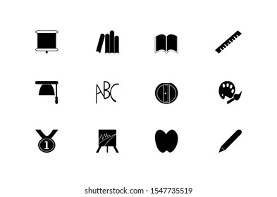 school and art icon set