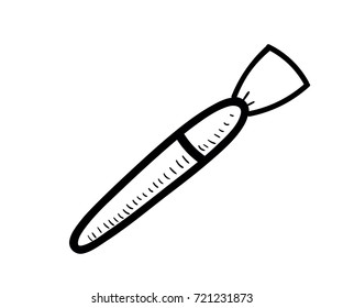 School and arts objects - Painting brush. Vector doodle illustration in eps10