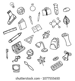 The school attributes drawn on a white background.