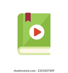 School audio book icon flat vector. Online people. Digital class isolated