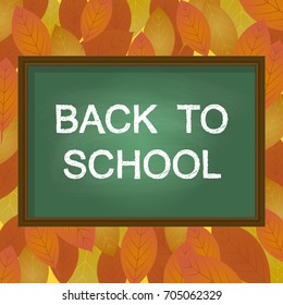 School autumn background with leaves