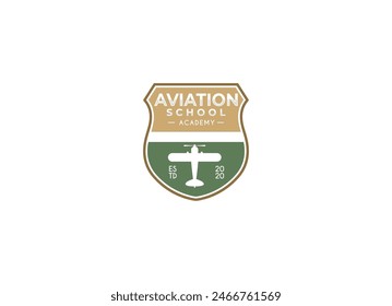 Plantilla de diseño de logotipo de aviación escolar